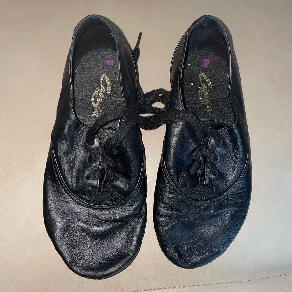 Capezio Child’s E-Series Leather Jazz Dance Shoes (Black) size 13.5 W